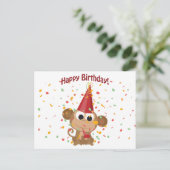 ハッピーバースデー紙吹雪サル ポストカード (スタンド正面)