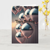 ハッピーバースデー級人金属風船 カード (黄色い花)