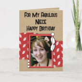 ハッピーバースデー素敵な姪にフォトレッドを追加 カード (正面)