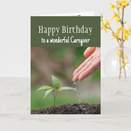 ハッピーバースデー素晴らしい介護者 カード (黄色い花)