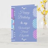 ハッピーバースデー素晴らしい友人パープル カード (黄色い花)