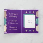 ハッピーバースデー素晴らしい娘王室の紫 カード (内部)