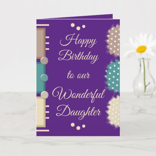ハッピーバースデー素晴らしい娘王室の紫 カード (小さな植物)