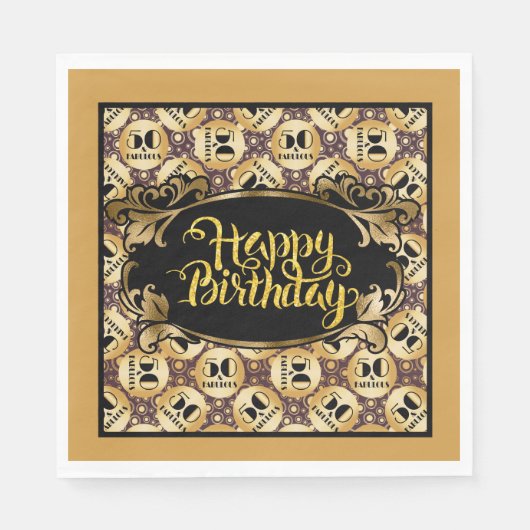 ハッピーバースデー素晴らしい50 スタンダードランチョンナプキン (正面)