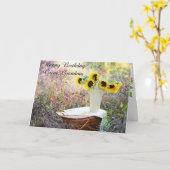 ハッピーバースデー素晴らしおばあちゃんサンフラワーカード カード (黄色い花)