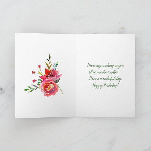 ハッピーバースデー素晴らしの花をパーソナライズ カード (内部)