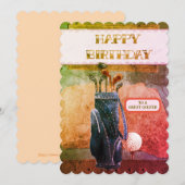 ハッピーバースデー素晴らしゴルファーバッグ及びクラブ誕生日 (正面/裏面)