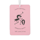 ハッピーバースデー素晴らしシルエットダンサーピンク カーエアーフレッシュナー (裏面)