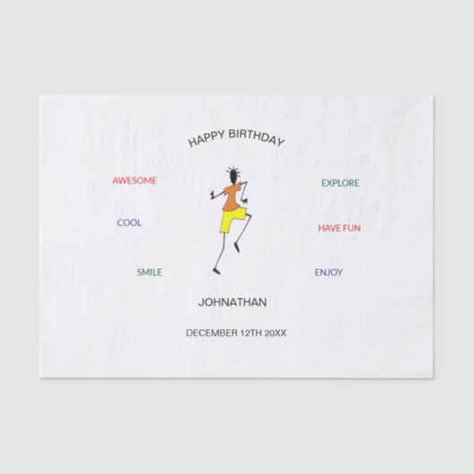 ハッピーバースデー素晴らしダンス移動 薄葉紙 (正面)