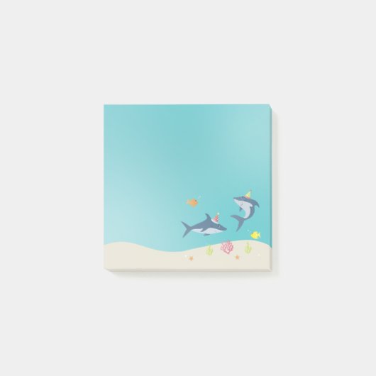 ハッピーバースデー素晴らしホワイトシャーク漫画 ポストイット (正面)