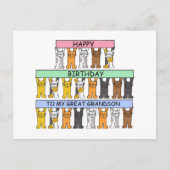 ハッピーバースデー素晴らし孫のマンガ猫 ポストカード (正面)