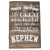 ハッピーバースデー素晴らし甥の抱き枕 ミディアムペーパーバッグ (正面)