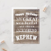 ハッピーバースデー素晴らし甥 カード (正面/裏面インサイチュ)
