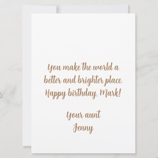 ハッピーバースデー素晴らし甥 カード (裏面)