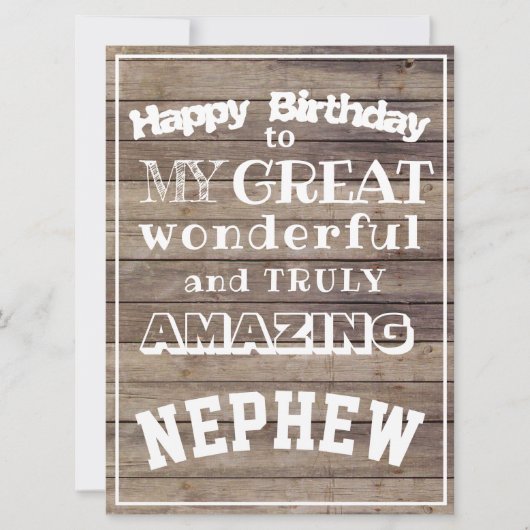 ハッピーバースデー素晴らし甥 カード (正面)