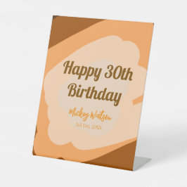 ハッピーバースデー素朴な木製ハロウィーン秋b 台座サイン