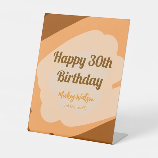 ハッピーバースデー素朴な木製ハロウィーン秋b 台座サイン (正面)