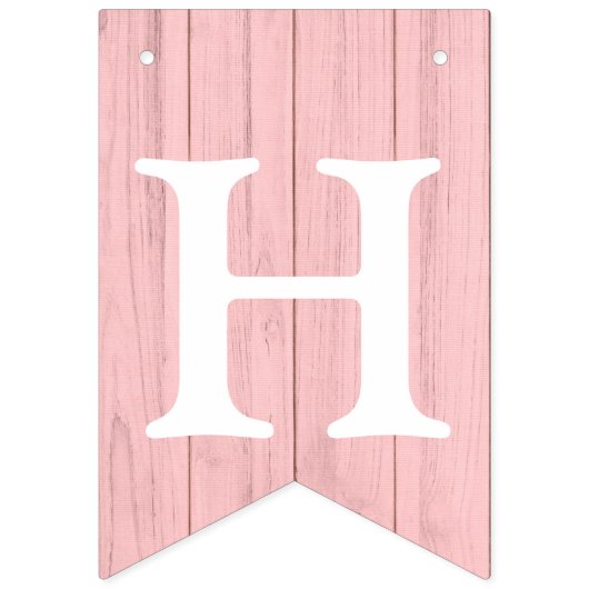 ハッピーバースデー素朴セージグリーンピンクフローラウッド バンティングフラッグ (第2の旗)