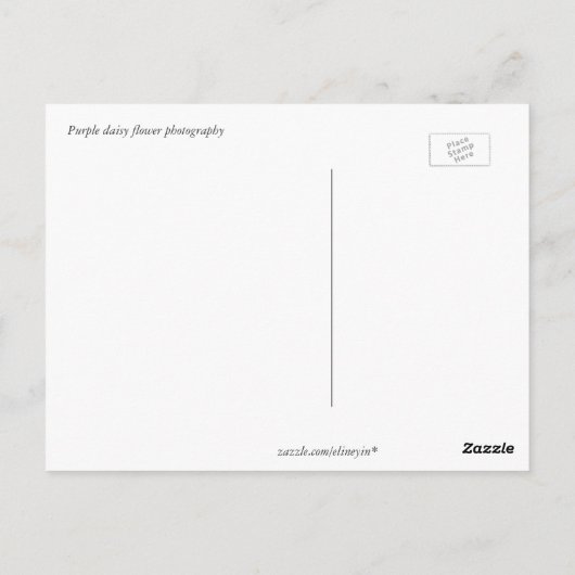 ハッピーバースデー紫エレガントデイジー花 ポストカード (裏面)