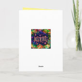 ハッピーバースデー紫フローラ陽気ガーリー カード (裏面)