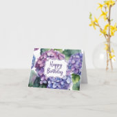 ハッピーバースデー紫紫紫紫紫陽花 カード (黄色い花)