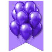 ハッピーバースデー紫色のバルーンパーティー写真 バンティングフラッグ (第1の旗)