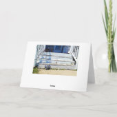 ハッピーバースデー紫色の花の階段カード カード (裏面)