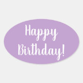 ハッピーバースデー紫薄紫 楕円形シール (正面)