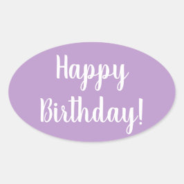 ハッピーバースデー紫薄紫 楕円形シール