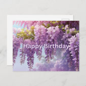 ハッピーバースデー紫藤の花 ポストカード (正面/裏面)