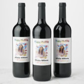 ハッピーバースデー結婚の ワインラベル (ボトル)