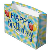ハッピーバースデー絞り染め再利用可能 ラージペーパーバッグ (裏面アングル)