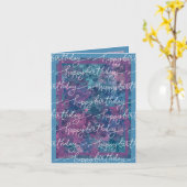 ハッピーバースデー絵を描（ばちゃばちゃ）跳ねるブルーパープルニュートラル カード (黄色い花)