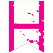 ハッピーバースデー絵を描（ばちゃばちゃ）跳ねる効果文字オン白 バンティングフラッグ (第2の旗)