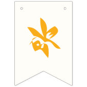 ハッピーバースデー絵を描（ばちゃばちゃ）跳ねる効果文字オン白 バンティングフラッグ (第1の旗)