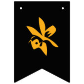 ハッピーバースデー絵を描（ばちゃばちゃ）跳ねる効果文字オン黒 バンティングフラッグ (第1の旗)