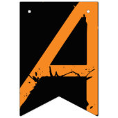 ハッピーバースデー絵を描（ばちゃばちゃ）跳ねる効果文字オン黒 バンティングフラッグ (第3の旗)