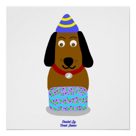 ハッピーバースデー絵具の光沢ポスター ポスター (正面)