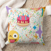 ハッピーバースデー絵文字 クッション (ブランケット)