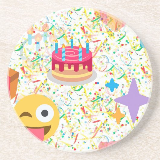 ハッピーバースデー絵文字 コースター (正面)