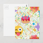 ハッピーバースデー絵文字 ポストカード (正面/裏面)