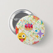 ハッピーバースデー絵文字 缶バッジ (正面&裏面)