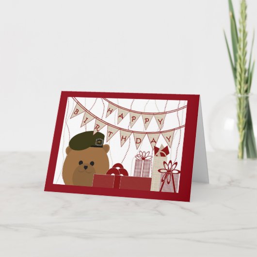 ハッピーバースデー緑ベレー軍兵士！ カード (正面)