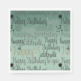 ハッピーバースデー緑 スタンダードランチョンナプキン