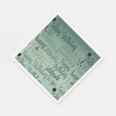 ハッピーバースデー緑 スタンダードランチョンナプキン (角)