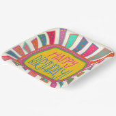 ハッピーバースデー線検査おもしろい カラフル ペーパープレート (傾斜あり)