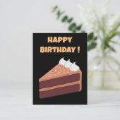 ハッピーバースデー美味しいチョコレートケーキ ポストカード (スタンド正面)