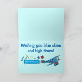 ハッピーバースデー義子飛行機 カード (内部)