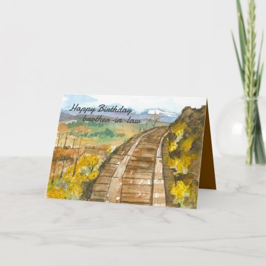 ハッピーバースデー義理の兄弟の線路 カード (正面)