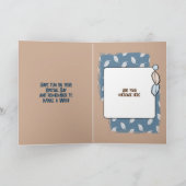 ハッピーバースデー義理の妹の写真ブルーブラウン カード (内部)